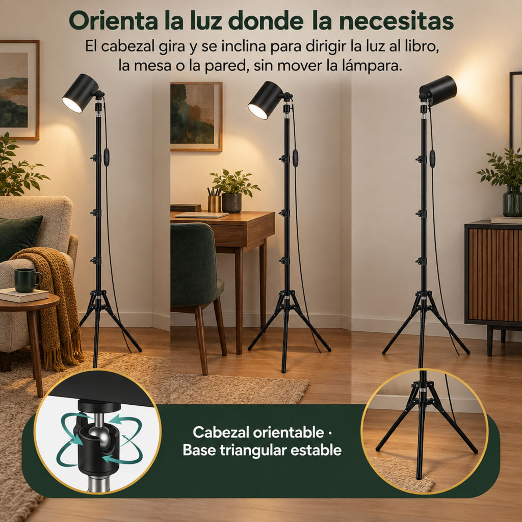 Lámpara de Piso para Sala Caña Flexible