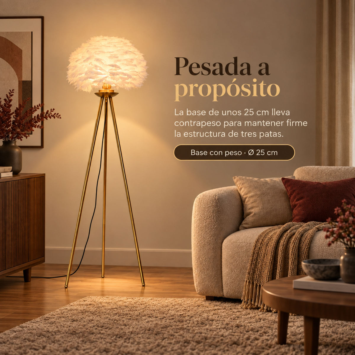 Lámpara de Piso para Sala Trípode