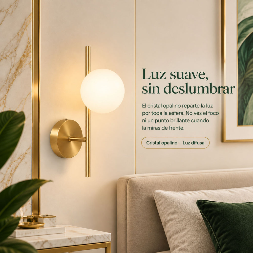 Lámpara de Pared Estrella en Cristal Opalino