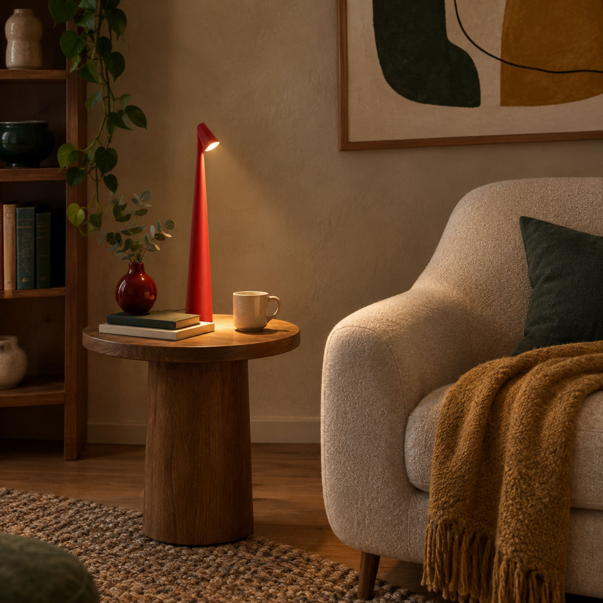 Lámpara de mesa recargable de estilo minimalista para sala